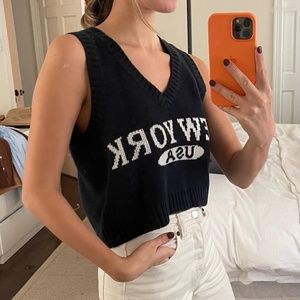 Princess Polly New York Sweater Vest navy Size M/L